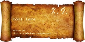 Kohl Imre névjegykártya